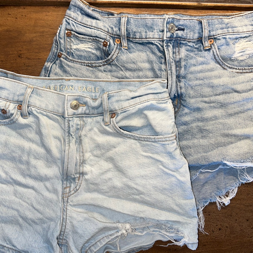 Lot of 2 American Eagle Outfitters Blue Jean Shorts Cut-Off Style